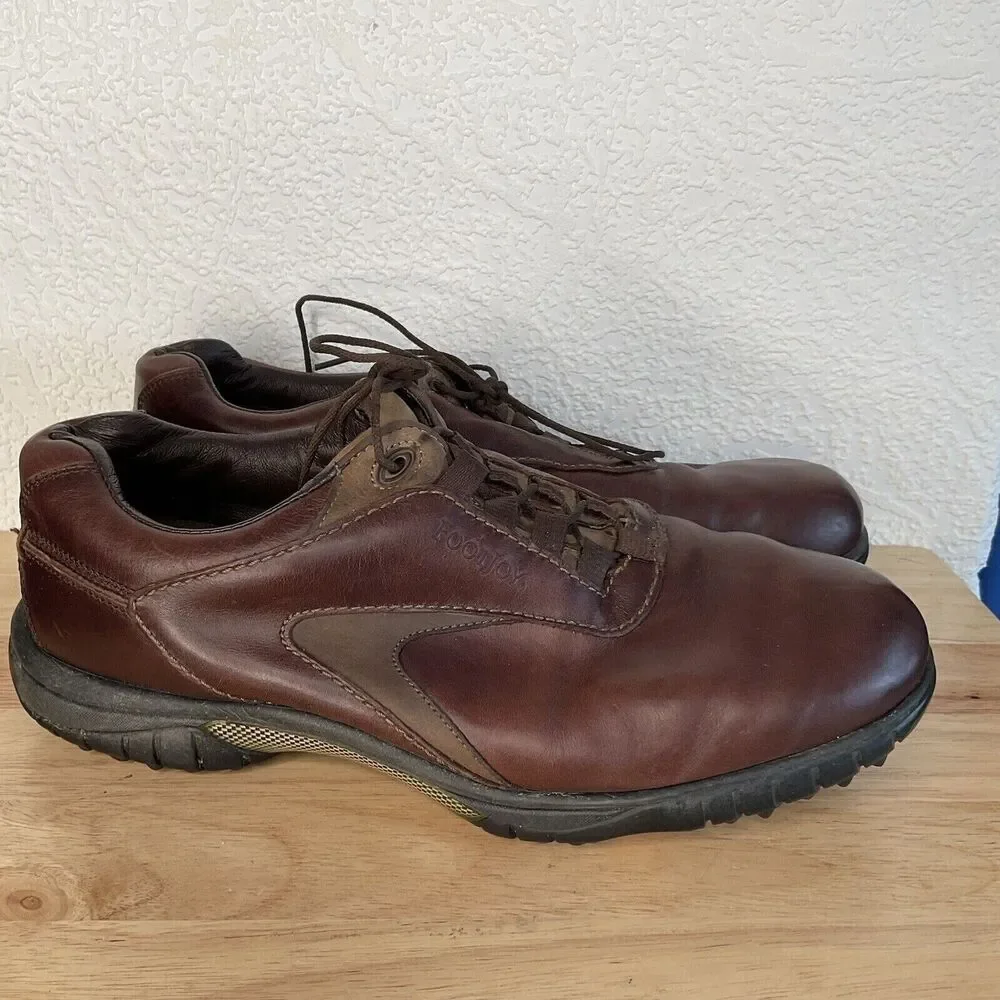 FootJoy FJ Contour Series 54296 Mens Size/10.5W Brown‎ Leather Golf Shoes China